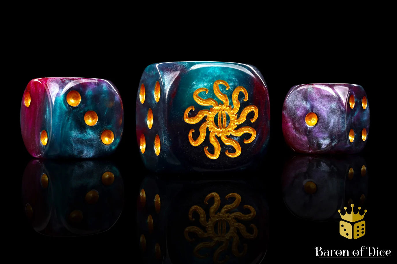 PRE-ORDER: Cult of Knowledge - Teal & Purple (Round Corner) / x25 Dice / 學識異端 - 青&紫(圓角)