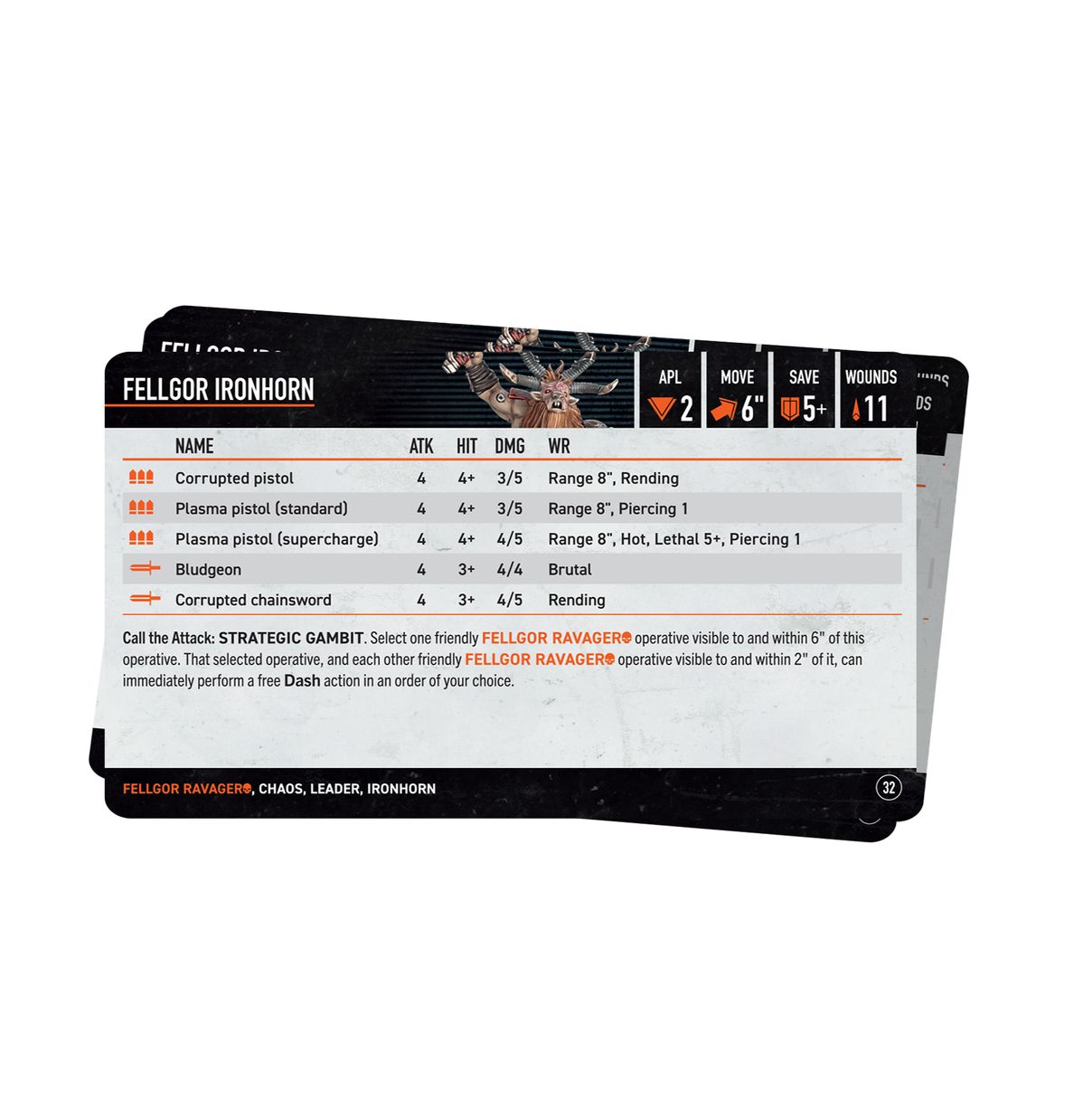 Kill Team: Fellgor Ravagers Datacards (English) - 殺戮小隊數據卡：惡角獸掠奪者(英文版)