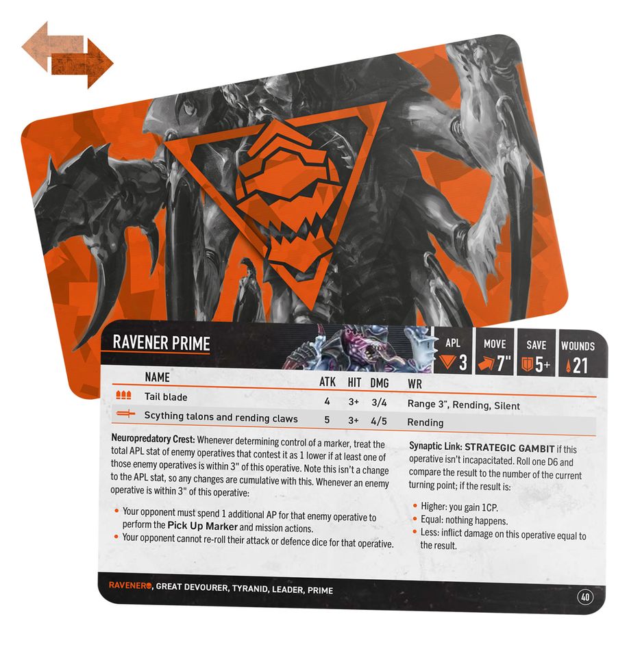 Kill Team: Raveners Datacards (English) - 殺戮小隊數據卡：蛇蟲(英文版)