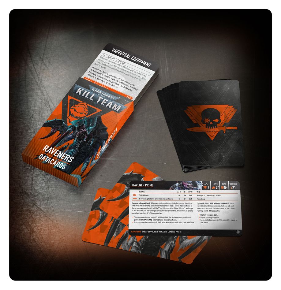 Kill Team: Raveners Datacards (English) - 殺戮小隊數據卡：蛇蟲(英文版)