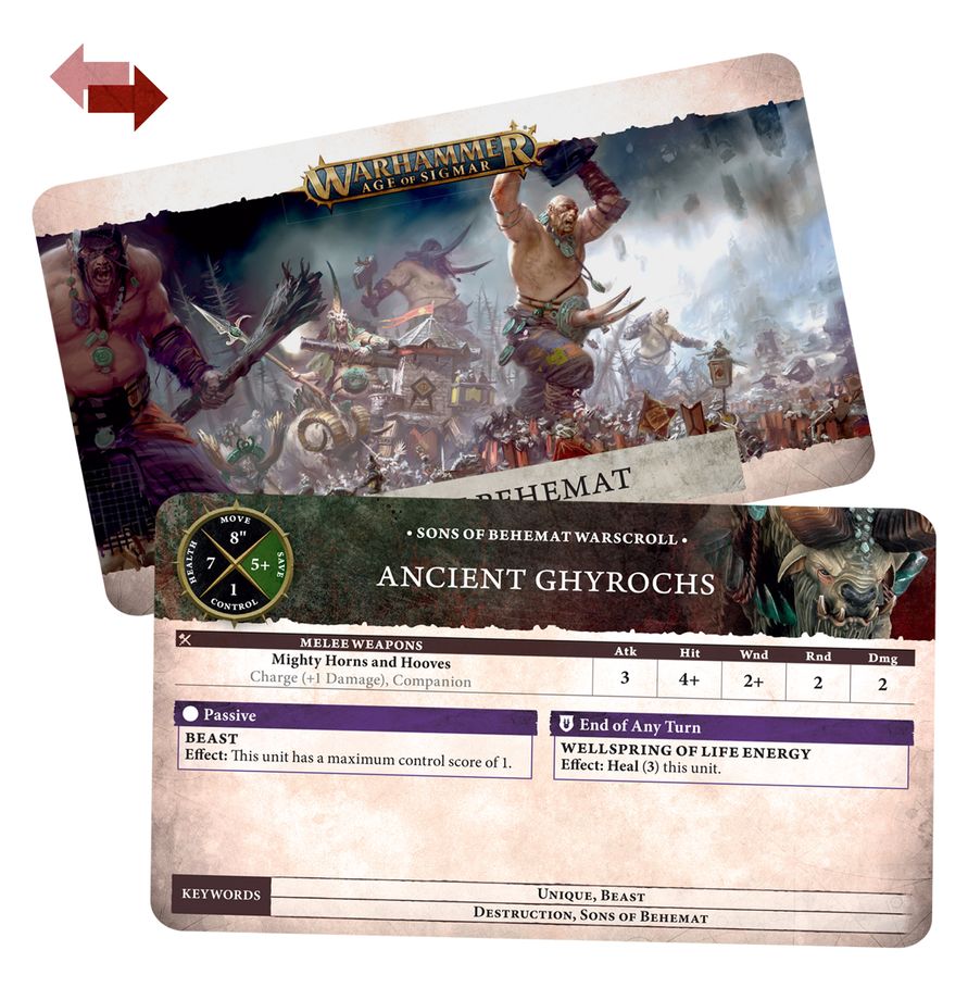 Sons of Behemat: Warscroll Cards (English) - 戰爭卷軸卡片：貝希摩特之子(英文版)