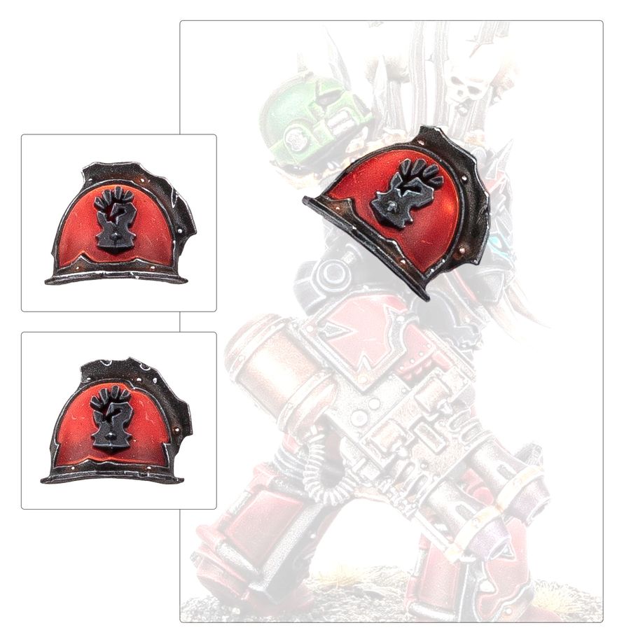 Chaos Space Marines: Red Corsairs Upgrades and Transfers - 混沌星際戰士：紅海盜升級套件與水貼紙