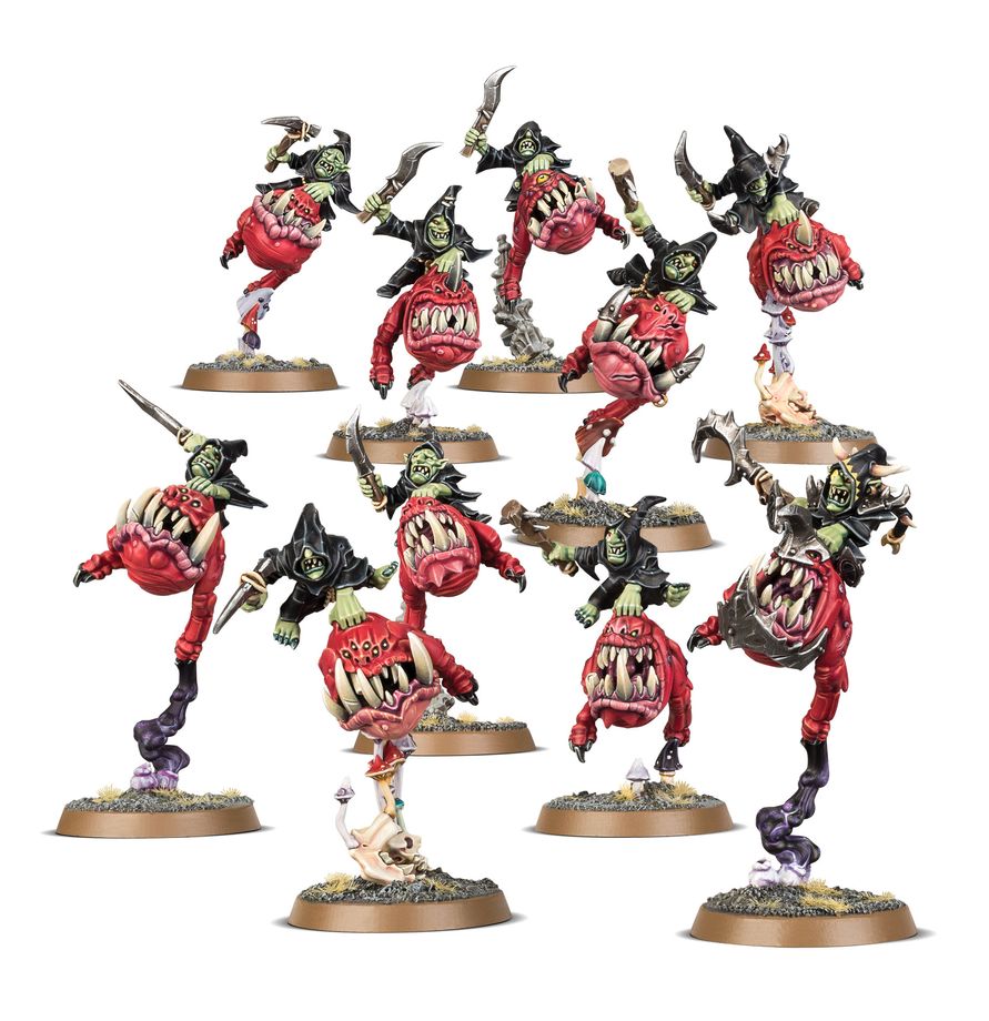 Gloomspite Gitz: Squig Hoppers - 幽暗惡徒球菌騎兵