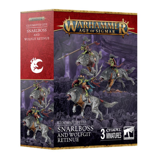 Gloomspite Gitz: Snarlboss and Wolfgit Retinue - 暗怨地精：齜牙獸頭目與狼騎扈從