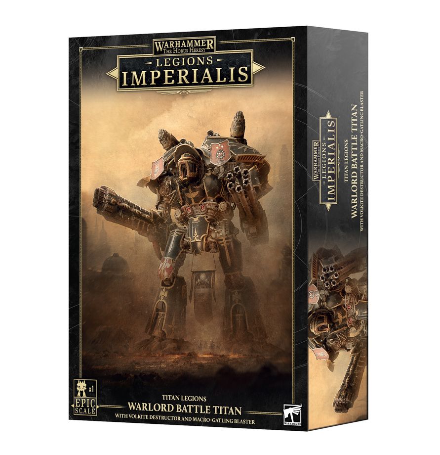 Legions Imperialis: Warlord Titan with Volkite Destructor and Macro-Gatling Blaster - 帝國軍團：裝備爆燃毀滅炮與重型加特林爆能炮的戰將泰坦