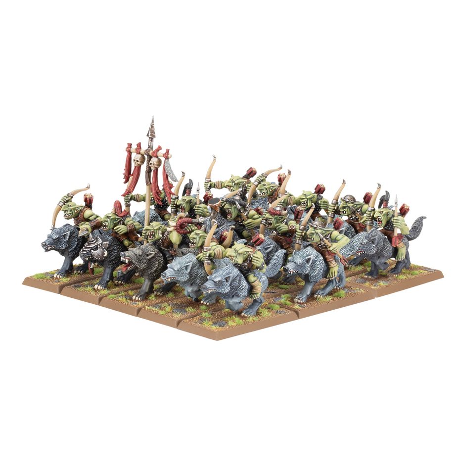 Orc and Goblin Tribes: Goblin Wolf Rider Mob - 獸人與地精部族：地精狼騎手暴徒