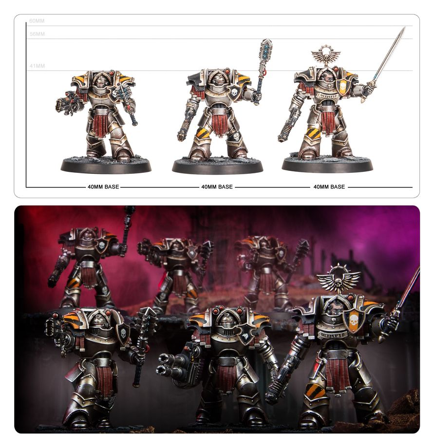 Legiones Astartes: Cataphractii Terminators with Volkite Chargers and Power Mauls - 阿斯塔特軍團：鐵騎型終結者動力鎚
