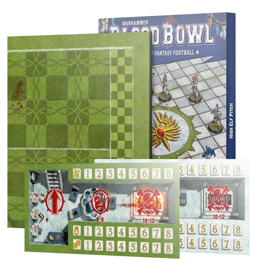 High Elf: Pitch - Double-sided Pitch and Dugouts - 血碗橄欖球：高等精靈球場
