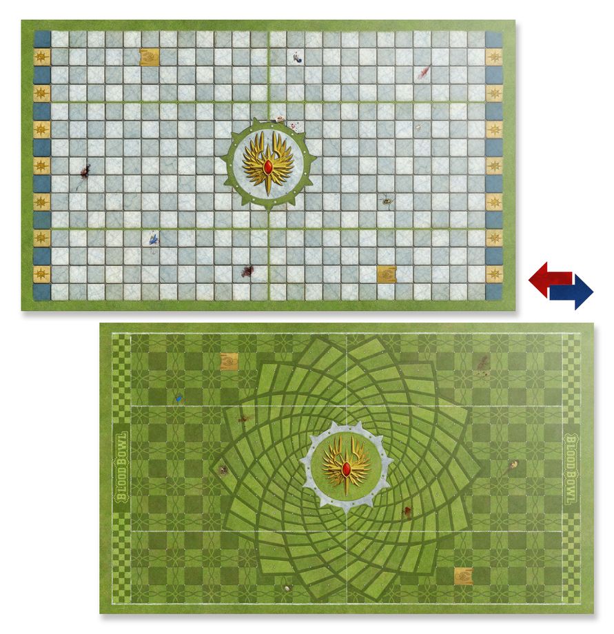 High Elf: Pitch - Double-sided Pitch and Dugouts - 血碗橄欖球：高等精靈球場