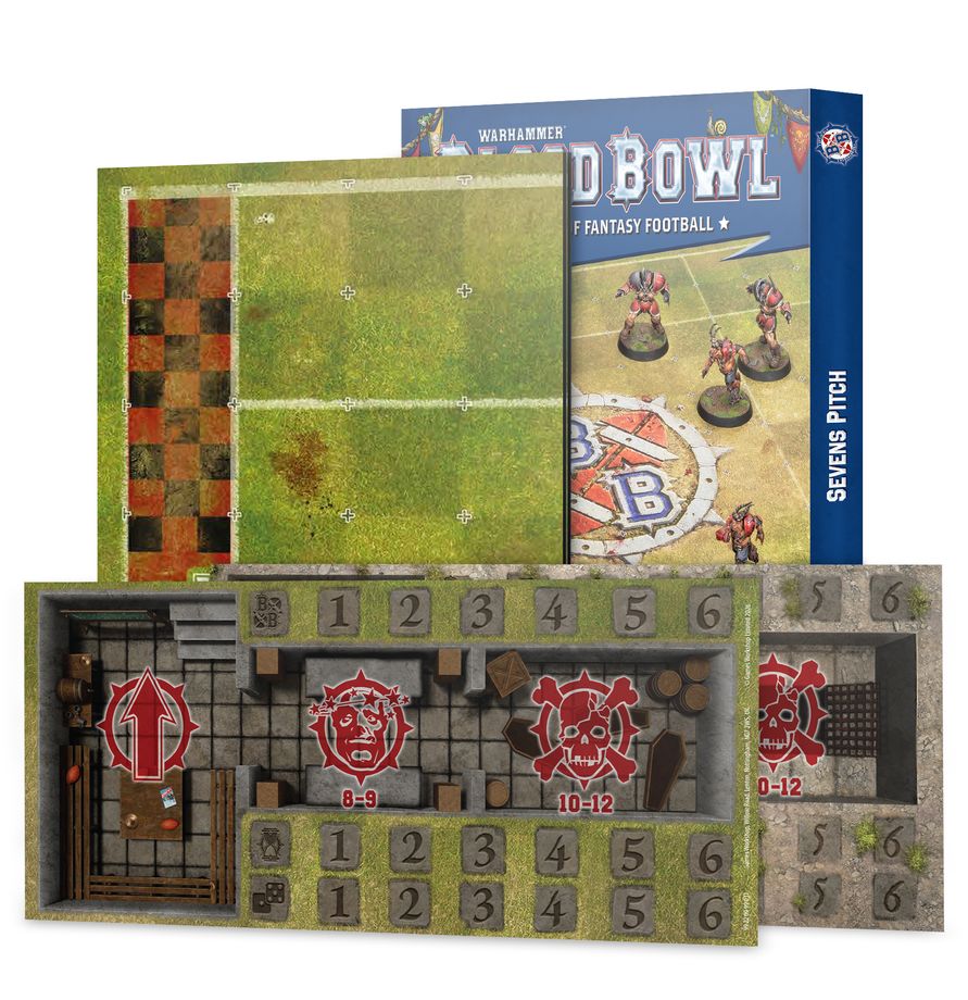 Blood Bowl: Sevens Pitch - Double-sided Pitch and Dugouts - 血碗橄欖球：血碗橄欖球七人制球場