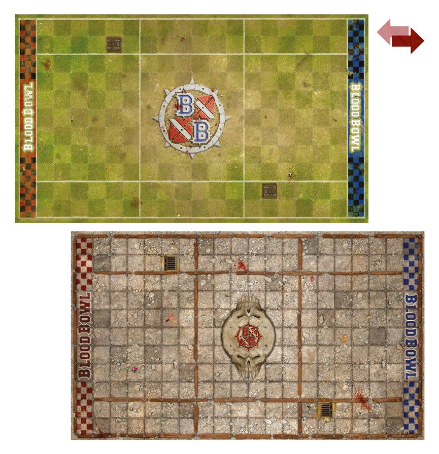 Blood Bowl: Sevens Pitch - Double-sided Pitch and Dugouts - 血碗橄欖球：血碗橄欖球七人制球場