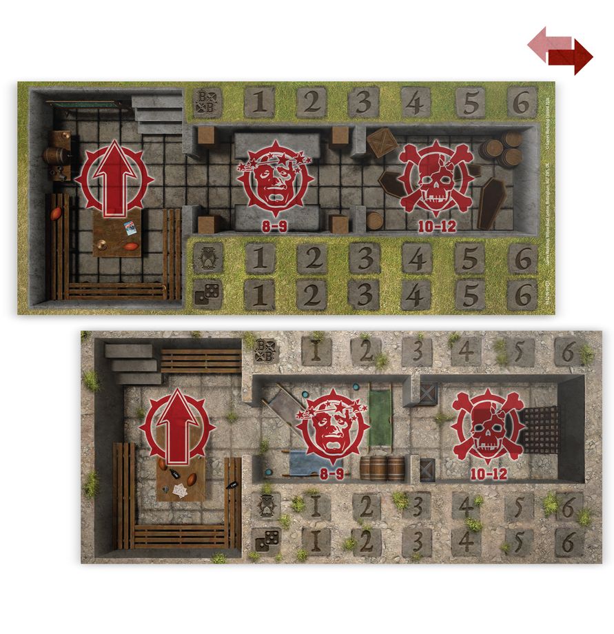 Blood Bowl: Sevens Pitch - Double-sided Pitch and Dugouts - 血碗橄欖球：血碗橄欖球七人制球場