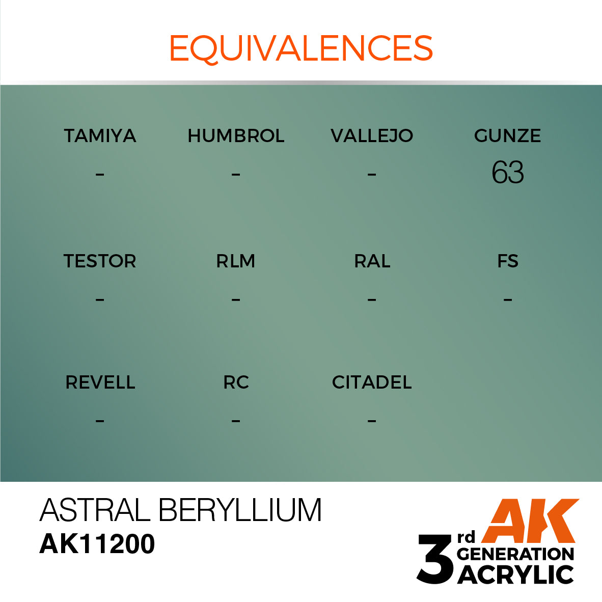 AK-11200 AK Interactive 3G Acrylic Astral Beryllium 17ml