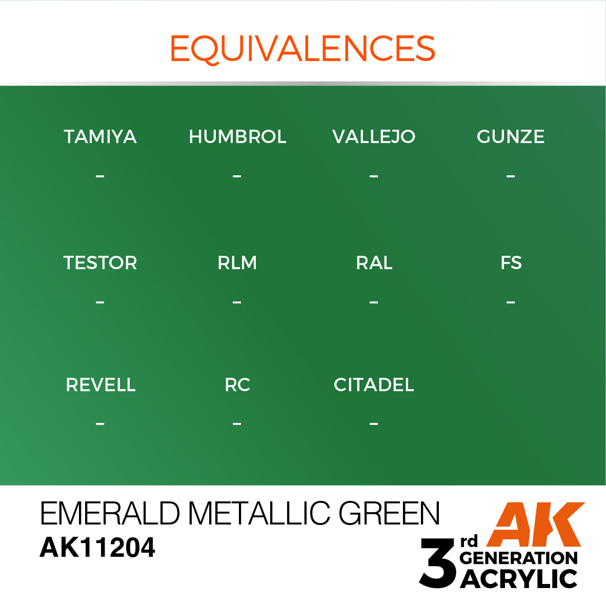 AK11204 AK Interactive 3G Acrylic Emerald Metallic Green 17ml