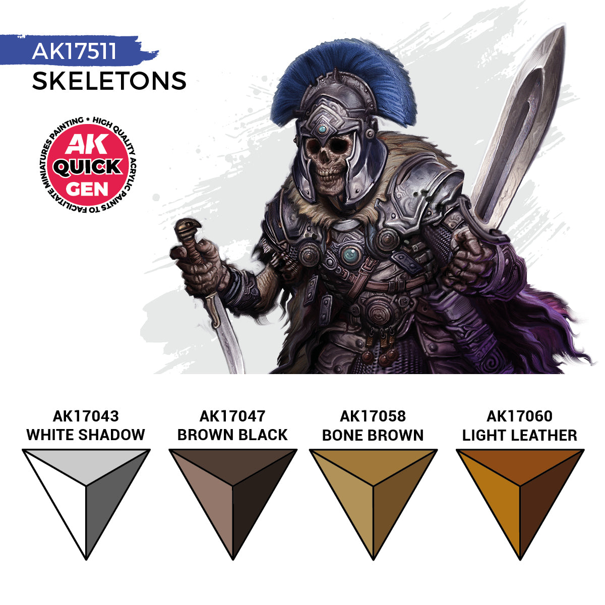 AK17511 - Quick Gen - Skeletons (Quick Gen Set) 4 Paints - 骷髏 (速塗系列套組) 4色