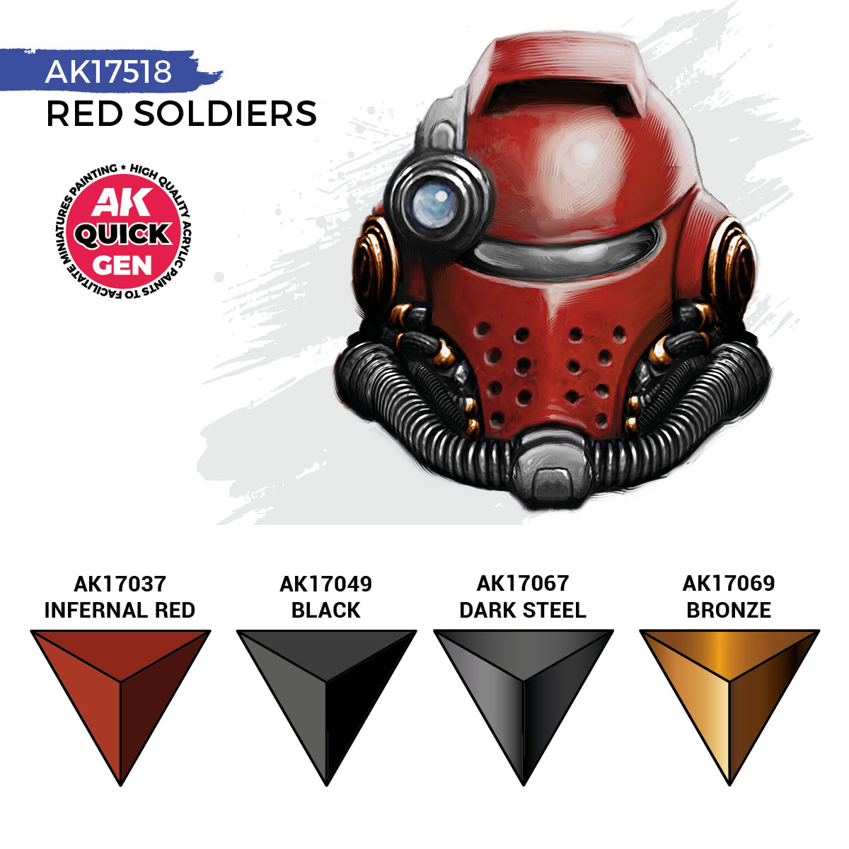 AK17518 - Quick Gen - Red Soldiers (Quick Gen Set) 4 Paints - 士兵紅色 (速塗系列套組) 4色