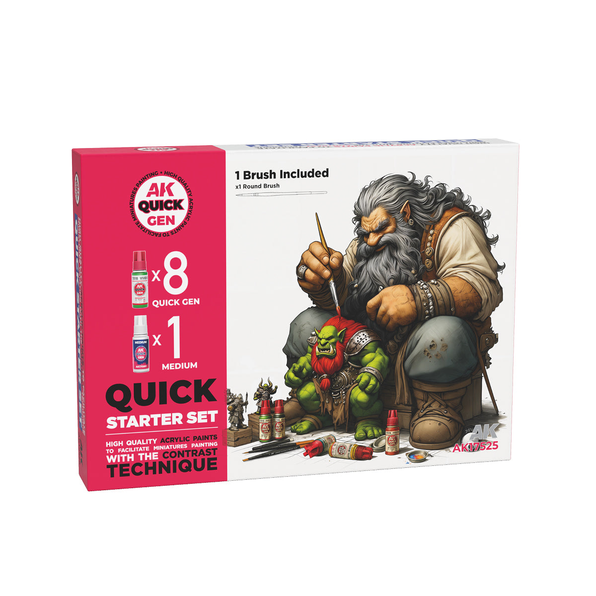 AK17525 - Quick Gen - Starter Set (8 Quick Gen + 1 Medium + 1 Free Brush)