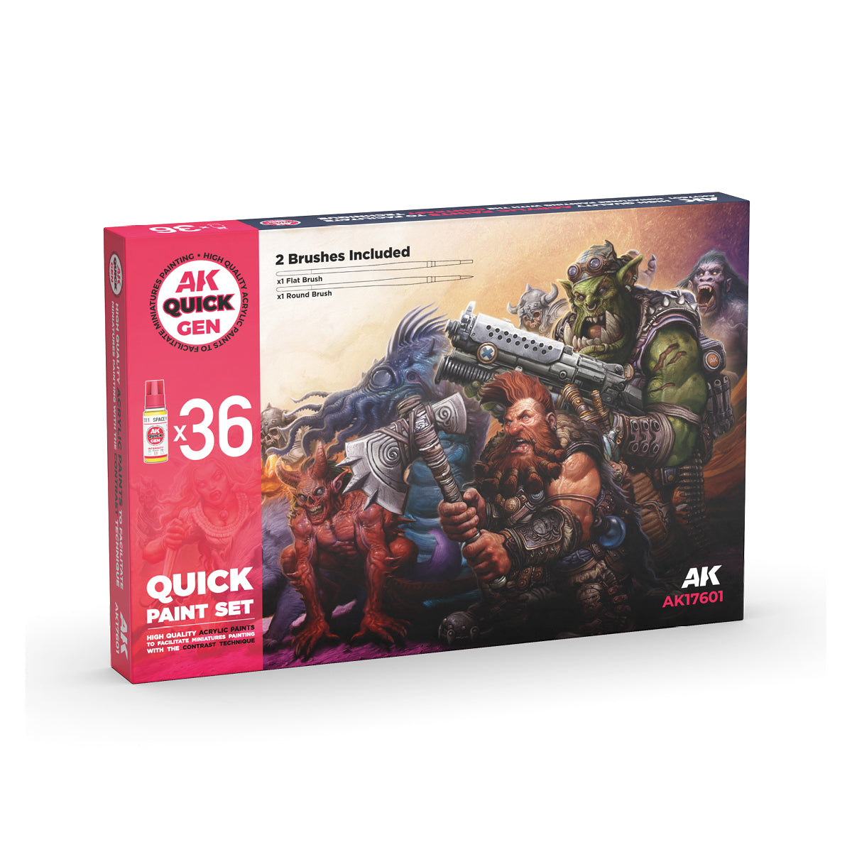 AK17601 - Quick Gen -  Paint Set (36 Quick Gen + 2 Free Brushes)