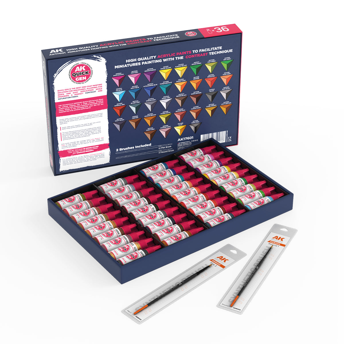AK17601 - Quick Gen -  Paint Set (36 Quick Gen + 2 Free Brushes)