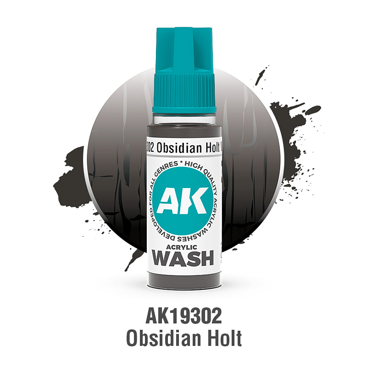 AK19302 - AK Acrylic Washes - Obsidian Holt Wash 18ml - 黑曜石林地 18ml
