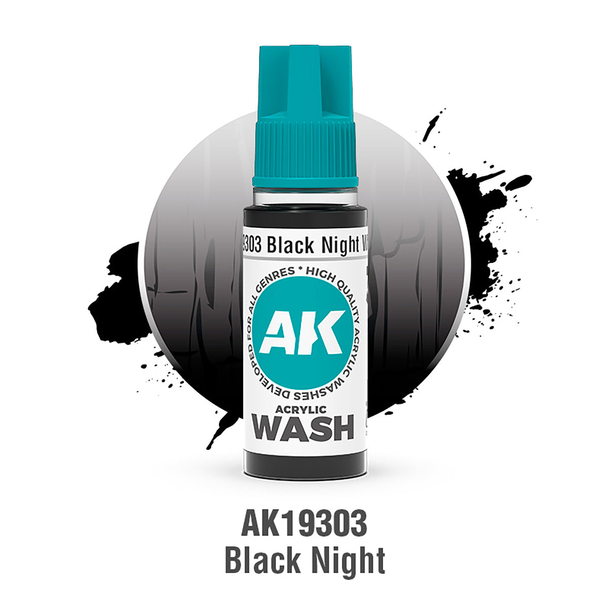 AK19303 - AK Acrylic Washes - Black Night Wash 18ml - 黑夜 18ml