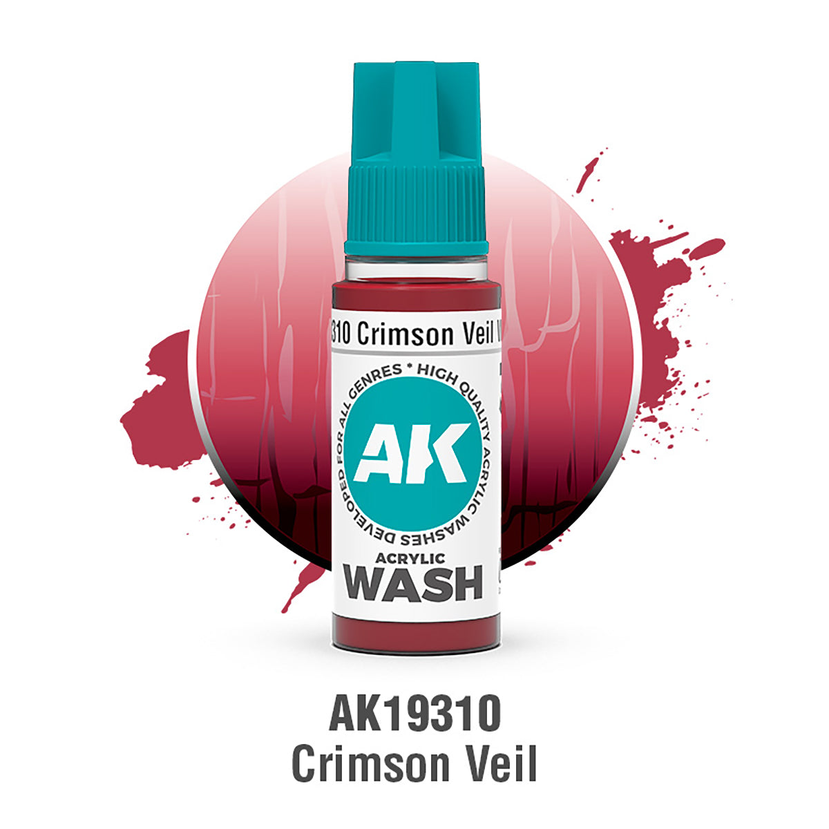 AK19310 - AK Acrylic Washes - Crimson Veil Wash 18ml - 緋紅面紗 18ml