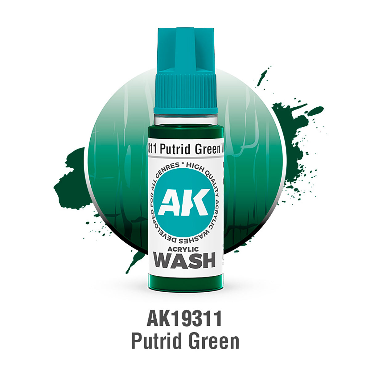 AK19311 - AK Acrylic Washes - Putrid Green Wash 18ml - 腐爛綠 18ml