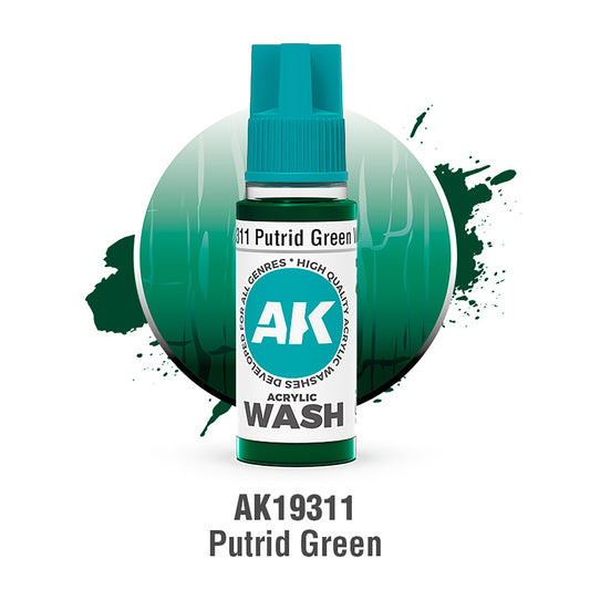 AK19311 - AK Acrylic Washes - Putrid Green Wash 18ml - 腐爛綠 18ml