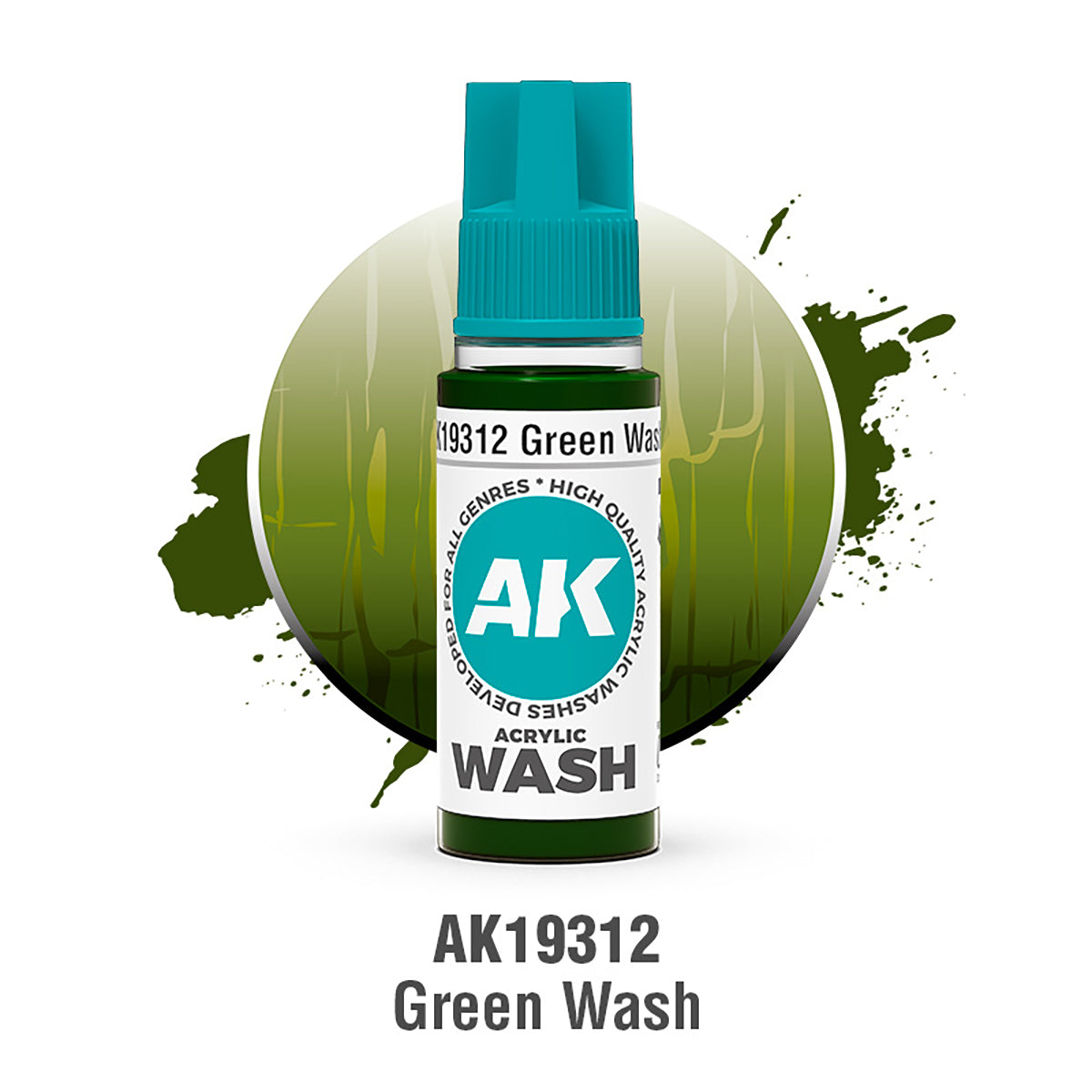 AK19312 - AK Acrylic Washes - Green Wash 18ml - 綠色 18ml