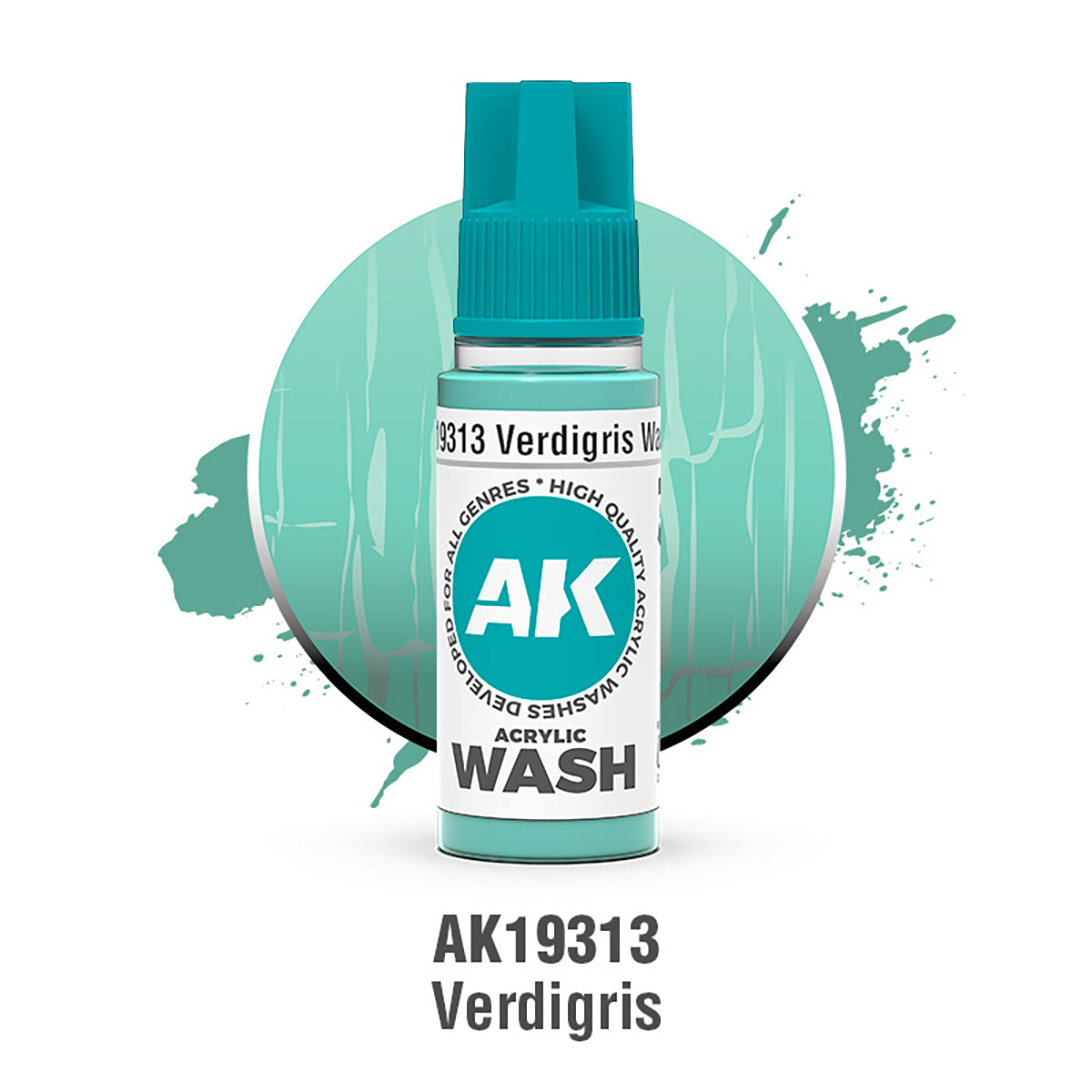 AK19313 - AK Acrylic Washes - Verdigris Wash 18ml - 銅綠 18ml