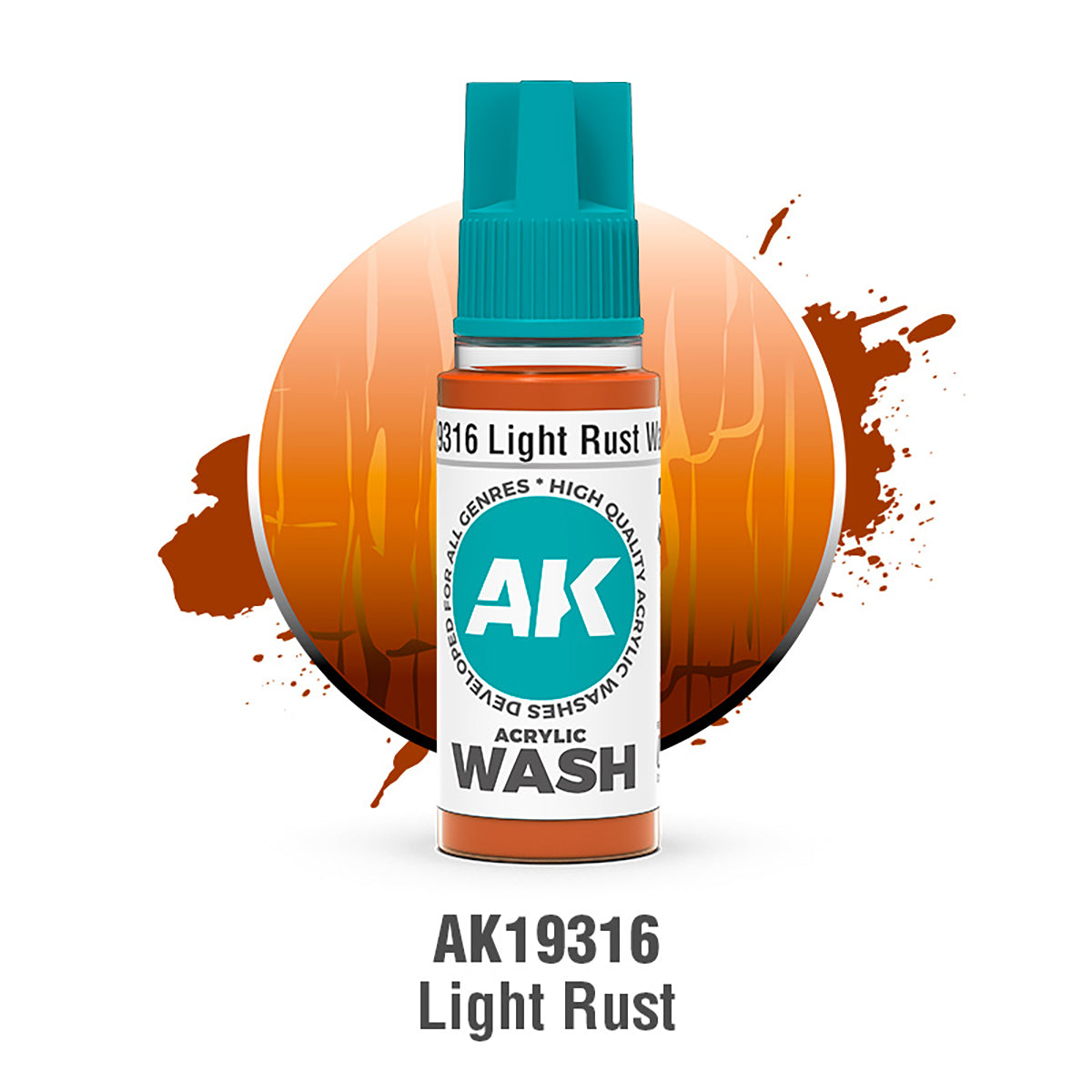 AK19316 - AK Acrylic Washes - Light Rust Wash 18ml - 微量鏽蝕 18ml