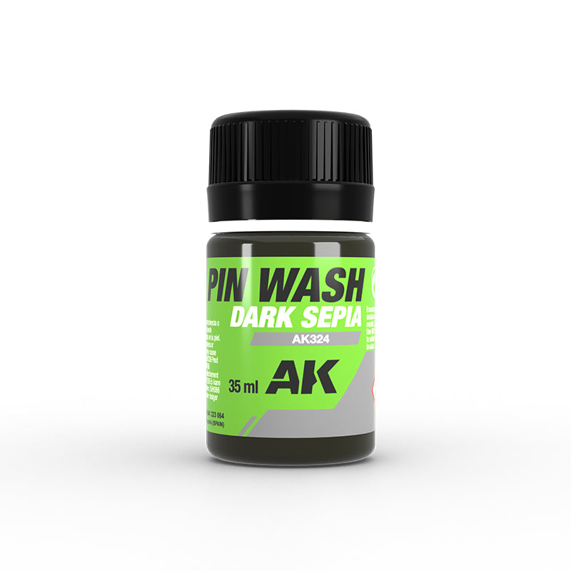AK324 - Enamel Color - Dark Sepia Pin Wash - 35ML