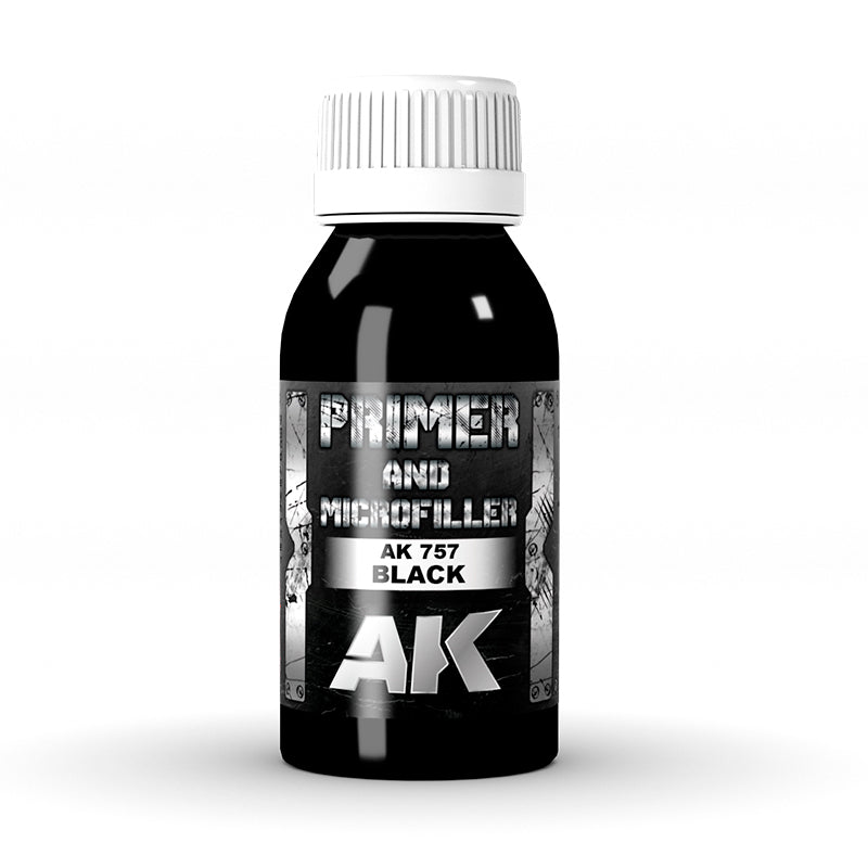 AK757 - Metallics - Black Primer And Microfiller 100 ml - 極致金屬系列 - 填充微料黑色底漆