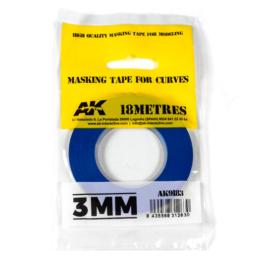 AK9183 - Blue masking Tape for curves 3 mm - 弧線用藍色遮蓋膠帶 3mm