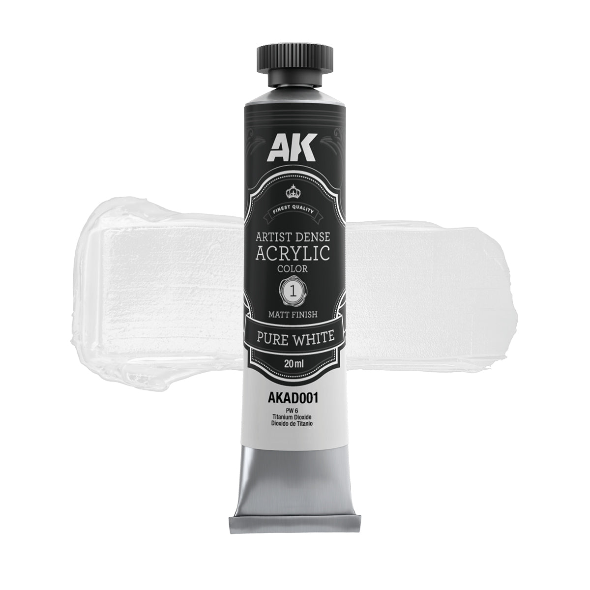 AKAD101 - Black & White Set – Artistic Dense Acrylic Color - 黑白色調壓克力顏料套組