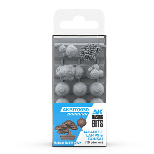 AKBIT0030 - Basing Bit - Wargame Scenery - Japanese Lamps & Bonsai (19 Pieces) - 造景 - 日式燈籠&盆景