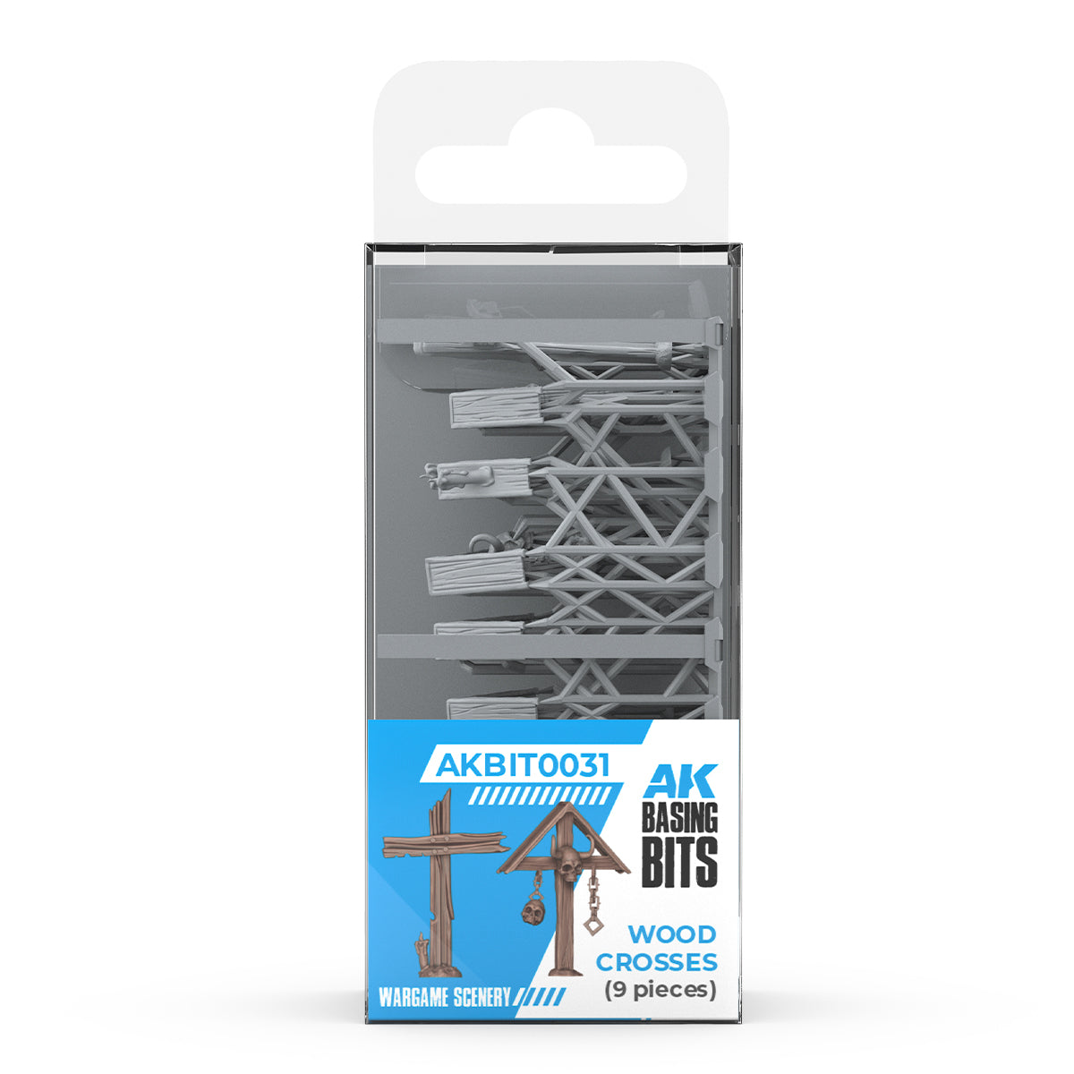 AKBIT0031 - Basing Bit - Wargame Scenery - Wood Crosses (9 Pieces) - 造景 - 木製十字架