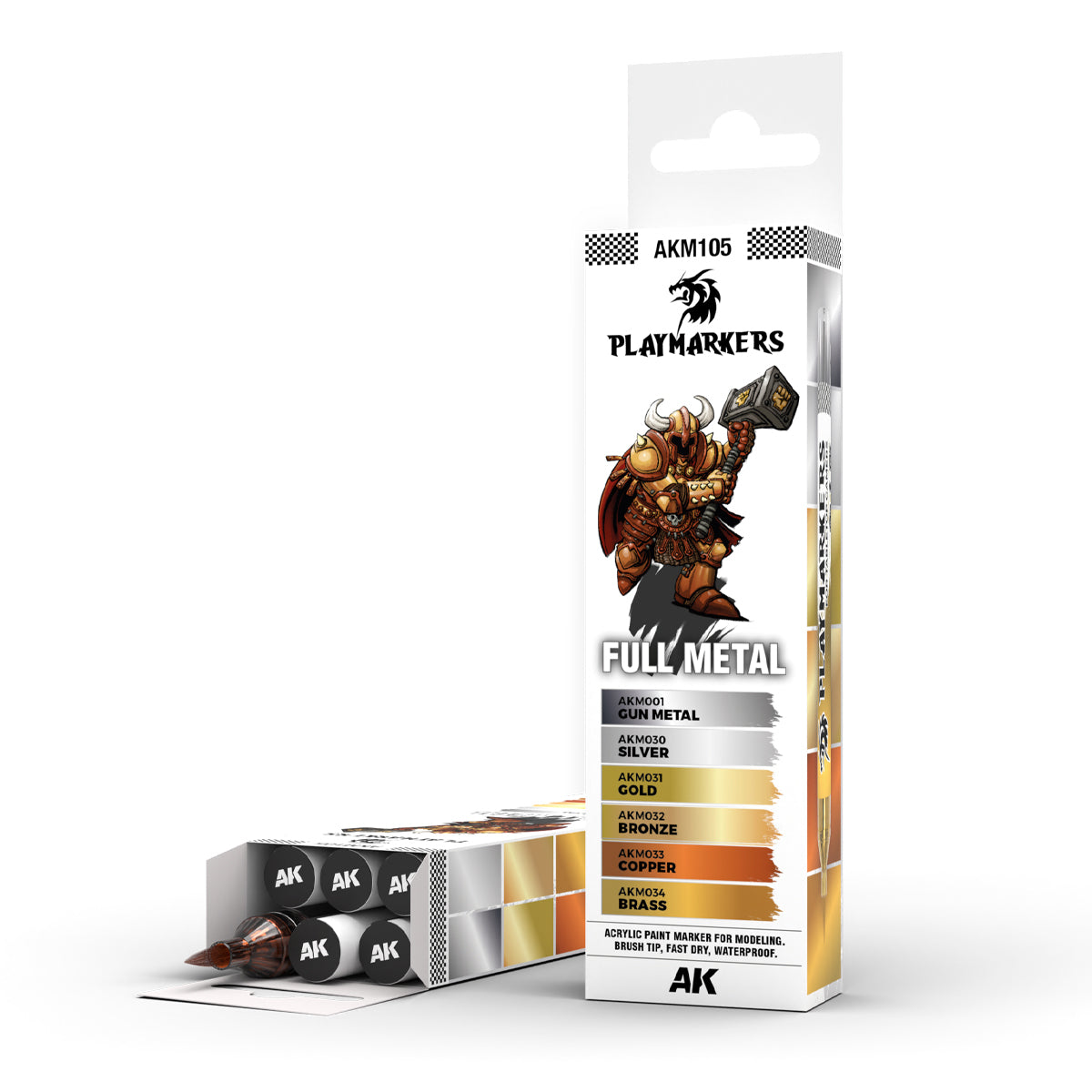 AKM105 - AK Playmarkers Set - Full Metal (6 Markers)