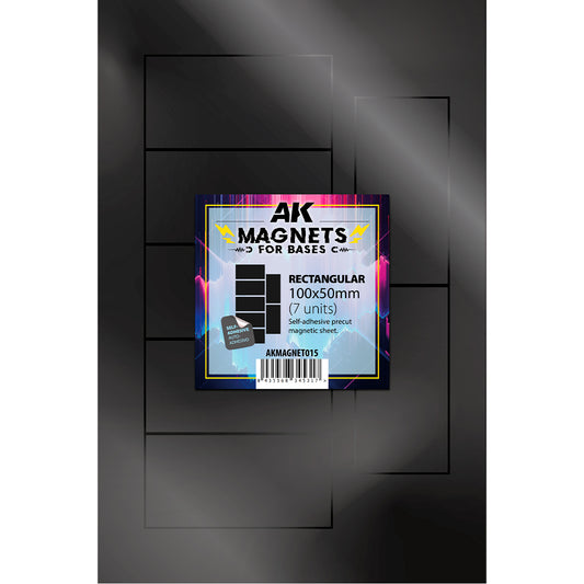 AKMAGNET015 - AK Wargame Accesories - Magnets for Bases - Rectangular 100x50mm (7 units) - 底座磁鐵 - 長方 100 X 50 (7入)
