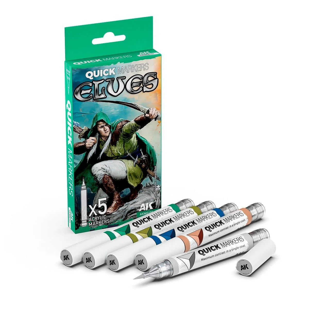 AKMQ101 - AK Quick Marker - Elves Quick Markers Set (5 Markers) - 精靈速塗麥克筆套組 (5支組)