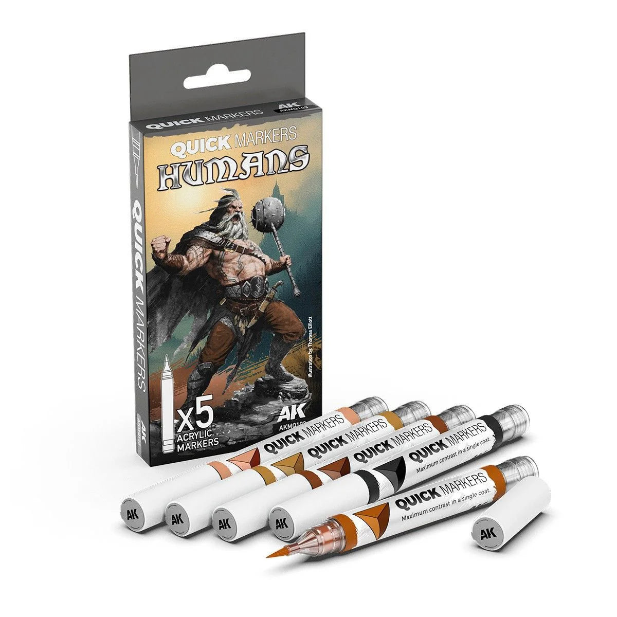 AKMQ103 - AK Quick Marker - Humans Quick Markers Set (5 Markers) - 人類速塗麥克筆套組 (5支組)