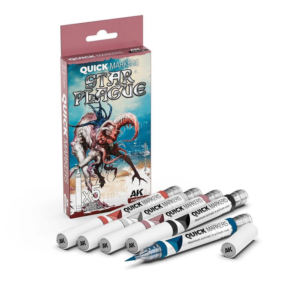 AKMQ105 - AK Quick Marker - Star Plague Quick Markers Set (5 Markers) - 新星瘟疫速塗麥克筆套組 (5支組)