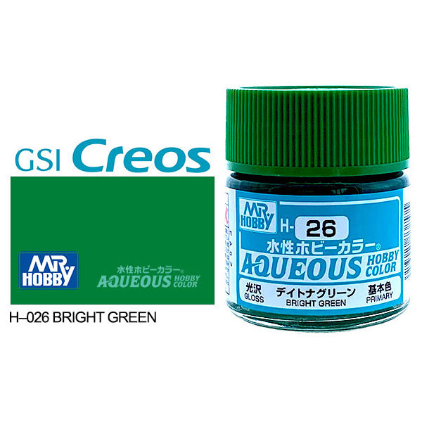 H026 - Aqueous Gloss Bright Green - GSI/水性漆 亮綠色