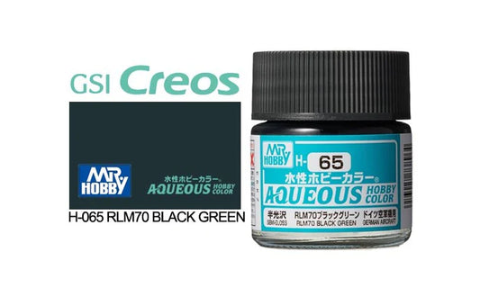 H065 - Aqueous Semi Gloss Rlm Black Green - GSI/水性漆 RLM70 半光澤 墨綠色