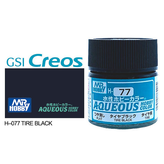 H077 - Aqueous Flat Tire Black - GSI/水性漆 消光輪胎黑色