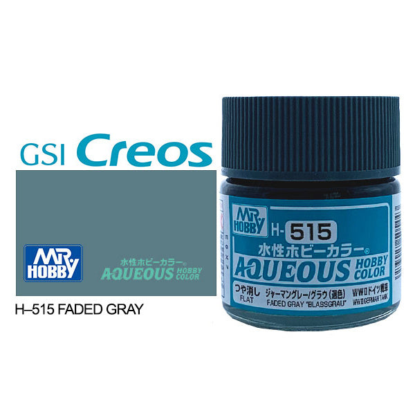 H515 - Aqueous Flat German Faded Gray - GSI/水性漆 BLASS GRAU 光澤褪色灰色