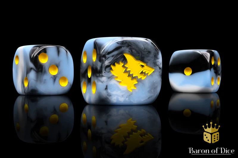 Baron of Dice - Snow Direwolf (Round Corner) / x25 Dice / 冰原狼(圓角)