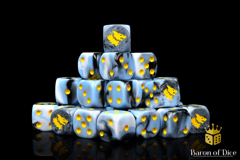 Baron of Dice - Snow Direwolf (Round Corner) / x25 Dice / 冰原狼(圓角)