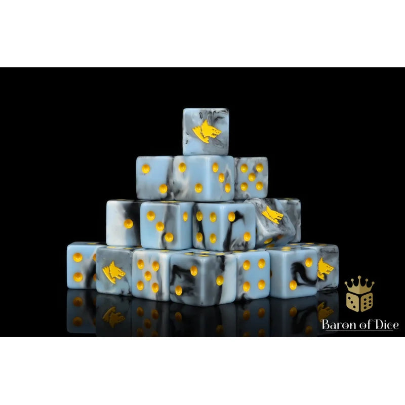 Baron of Dice - Snow Direwolf (Square Corner) / x25 Dice / 冰原狼(方角)