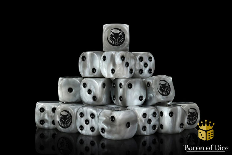 Baron of Dice - Howling Wolf - Grey Shadow (Round Corner) / x25 Dice / 狂嚎野狼- 灰影(圓角)